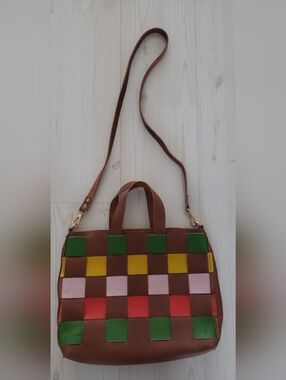 Lola Y Tula Condesa Woven Multicolor Leather Tote Bag